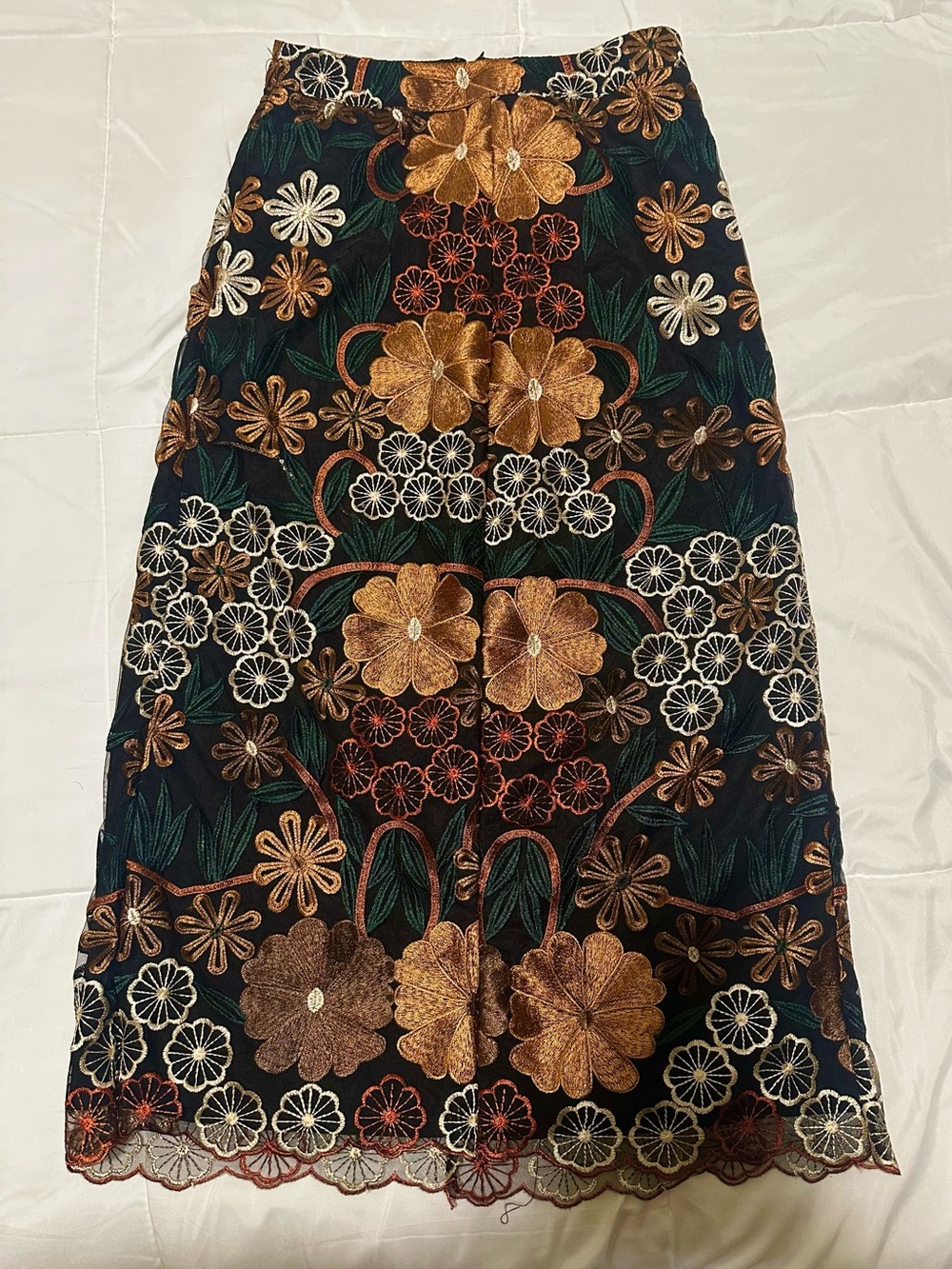L’ATISTE Floral Embroidery Fall Whimsigoth Maxi Skirt